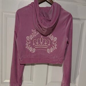 Juicy Couture Mauve Crown Embellished Hoodie